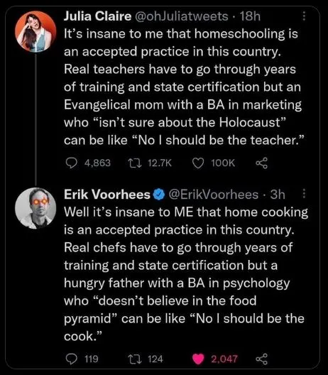 Homeschool Qualification Tweet